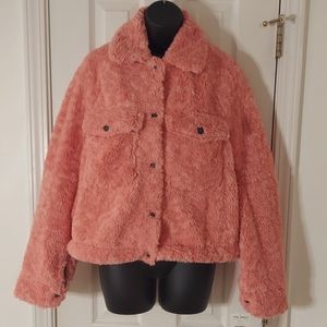 New Free People Teddy Swing Winter Jacket Coat Melon Size Small